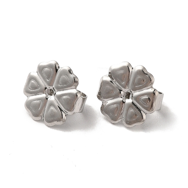 

PandaHall 304 Stainless Steel Friction Ear Nuts, Flower, Stainless Steel Color, 10x10x4.5mm, Hole: 1mm 304 Stainless Steel