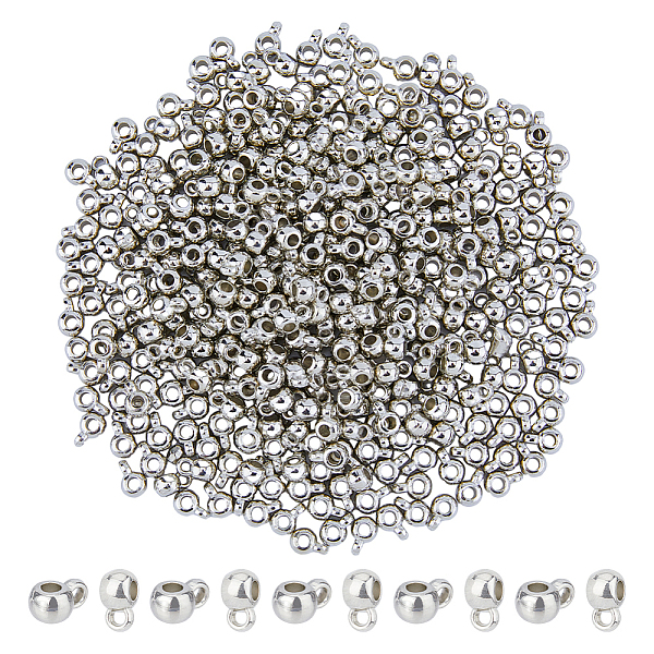 

PandaHall DICOSMETIC 400Pcs Bail Beads Platinum Loop Bails CCB Plastic Tube Bails Connector Spacer Beads Hanger Charm Connector Hanger Beads...