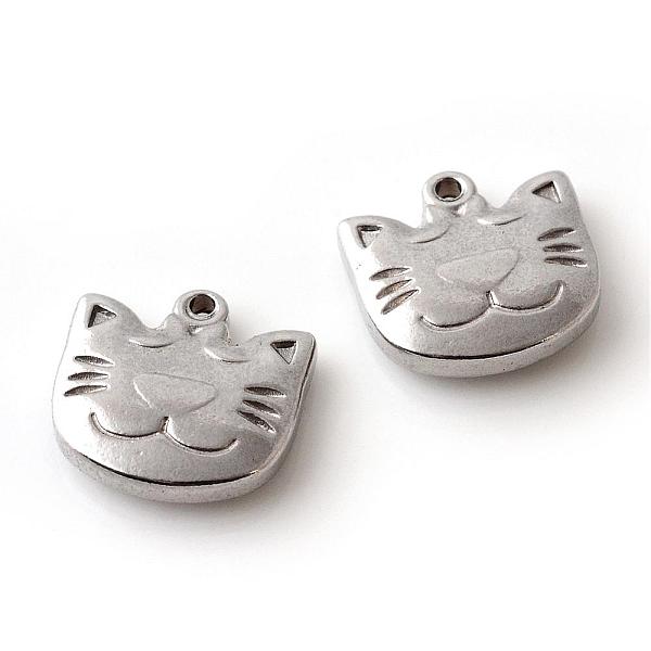 

PandaHall 201 Stainless Steel Kitten Pendants, Cat Head Shape, Stainless Steel Color, 14x14.5x3.5mm, Hole: 1.5mm 201 Stainless Steel Cat...