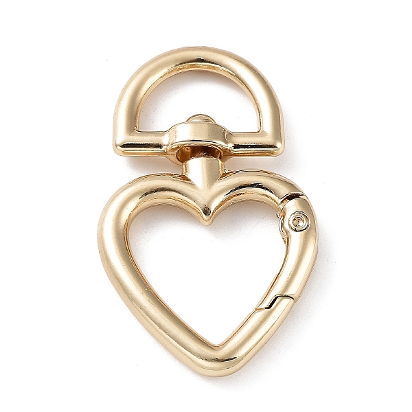 

PandaHall Alloy Swivel Clasps, Swivel Snap Hook, Heart, Cadmium Free & Lead Free, Light Gold, 45x27x6mm, Hole: 7.2x14.5mm Alloy