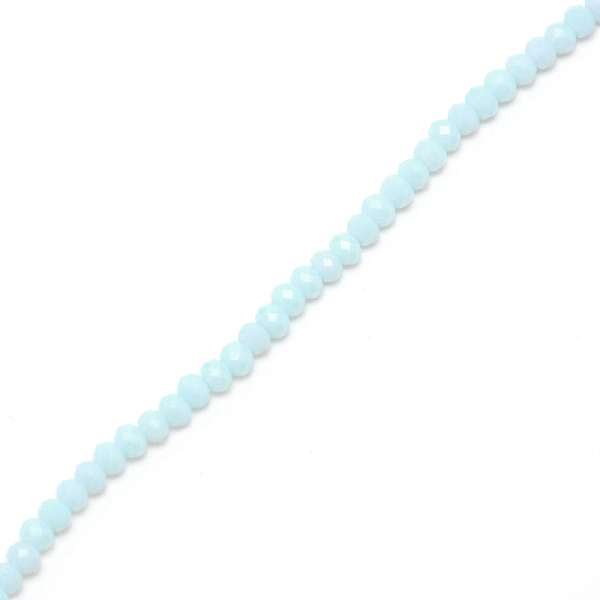 

PandaHall Facted Rondelle Glass Beads, Light Blue, 4.5x3.5mm, Hole: 1mm, about 143pcs/strand, 19.69 inch(50cm) Glass Rondelle