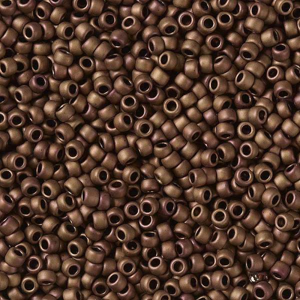 

PandaHall TOHO Round Seed Beads, Japanese Seed Beads, (618) Opaque Frosted Pastel Mudbrick, 15/0, 1.5mm, Hole: 0.7mm, about 3000pcs/10g..., Brown