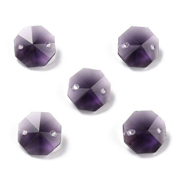 

PandaHall Electroplate Glass Links Connectors, Faceted, for Chandelier Prism Beads Chain, DIY Craft Jewelry Decoration, Octagon, Dark Orchid...