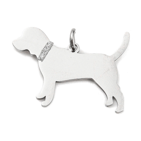 

PandaHall 304 Stainless Steel Pendants, with Jump Ring and Glitter, Stamping Blank Tag, Dog Charm, Stainless Steel Color, 21.5x30.5x1mm...