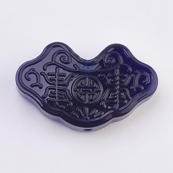

PandaHall Handmade Lampwork Beads, Longevity Lock with Flower Pattern, Midnight Blue, 18.5x30.5x7~8.5mm, Hole: 1.6~1.8mm Lampwork Lock