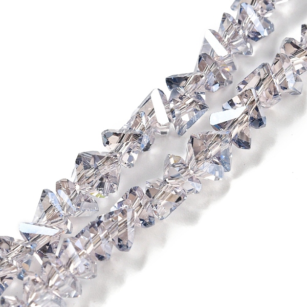 

PandaHall Electroplate Transparent Glass Beads Strands, Pearl Luster Plated, Faceted Triangle, Light Grey, 4.5x4.5x5.5mm, Hole: 1.2mm, about...