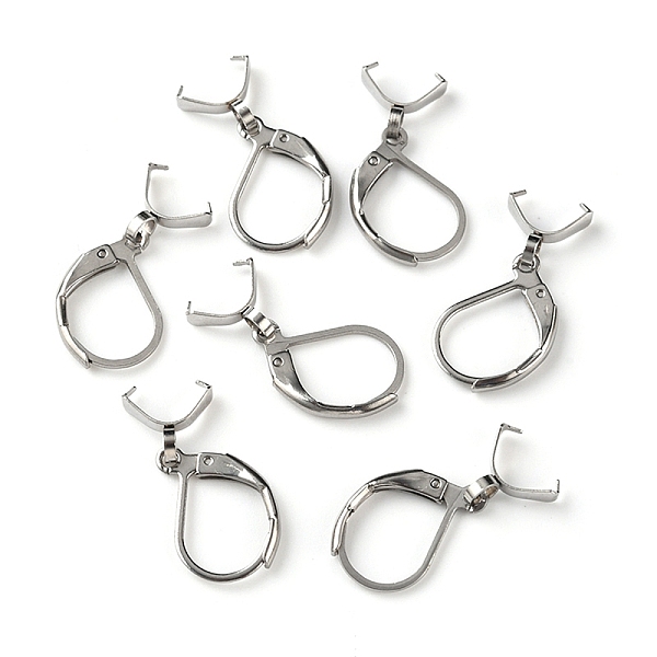 

PandaHall 304 Stainless Steel Leverback Earring Findings with Pendant Bails, Stainless Steel Color, 23.5x12x2.5mm, Pin: 0.8mm and 0.6mm 304...