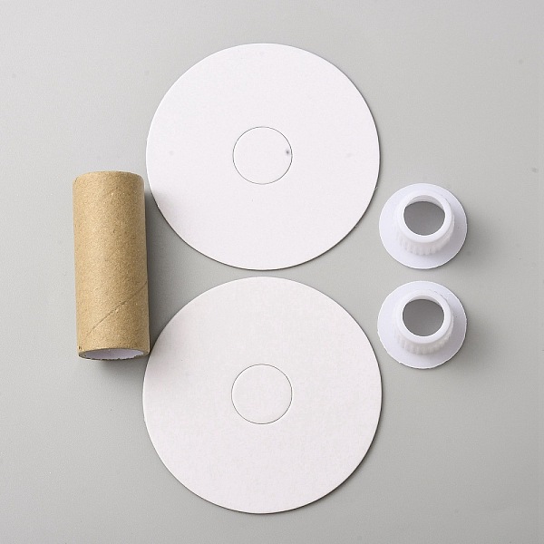 

PandaHall Paper Thread Winding Bobbins, with Plastic Finding, for Cross-Stitch Embroidery Sewing Tool, White, 60x80mm Paper Column White