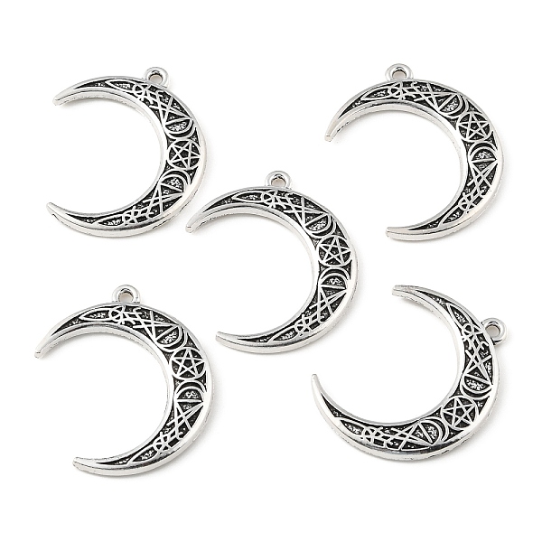 

PandaHall Tibetan Style Alloy Pendants, Moon, Antique Silver, 30x24x2.5mm, Hole: 1.8mm Alloy Moon