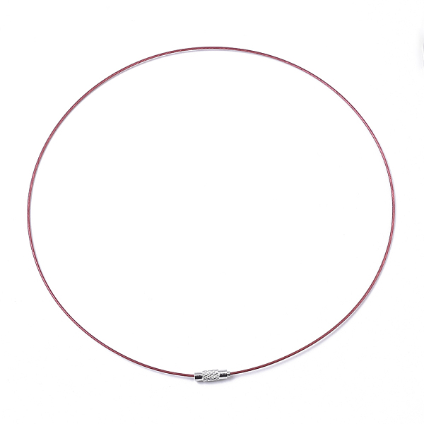 

PandaHall Stainless Steel Wire Necklace Cord DIY Jewelry Making, with Brass Screw Clasp, Brown, 17.5 inchx1mm, Diameter: 14.5cm Stainless...