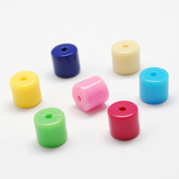 

PandaHall Solid Colour Acrylic Beads, Column, Mixed Color, 8x8x8mm, Hole: 2mm Acrylic Column Multicolor