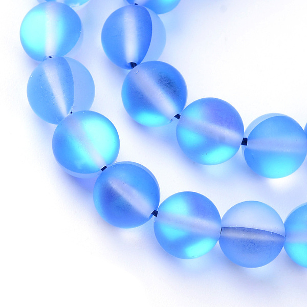

PandaHall Synthetic Moonstone Beads Strands, Holographic Beads, Dyed, Frosted, Round, Royal Blue, 8mm, Hole: 1mm, about 45~47pcs/strand...