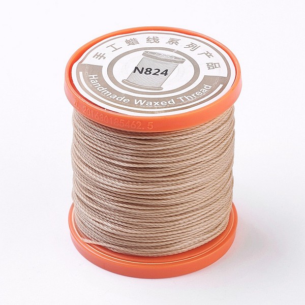 

PandaHall Waxed Polyester Cord, Micro Macrame Cord, DIY Leather Sewing Thread for Bracelets Making, Beading Crafting, Flat, Tan, 0.65mm..., Orange