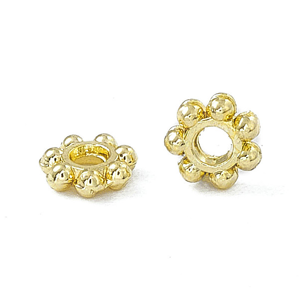 

PandaHall Rack Plating Alloy Spacer Beads, Flower, Light Gold, 4x1.2mm, Hole: 1.2mm Alloy Flower