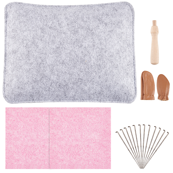 PandaHall BENECREAT 18Pcs Needle Felting Kit, Complete Needle Felting Starter Kit with Basic Felt Tools Felting Pad, Needles for Beginner...
