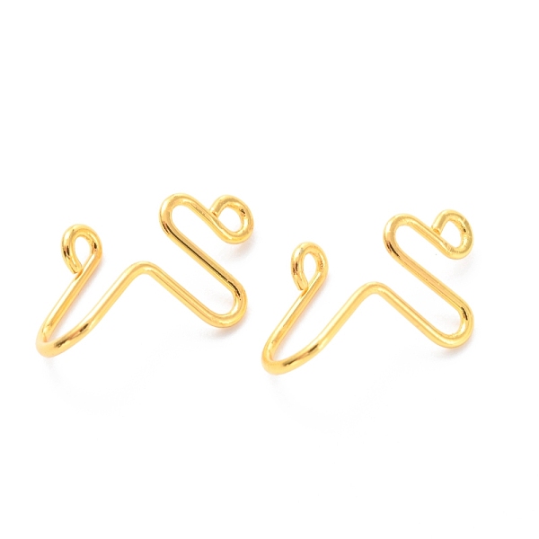 

PandaHall Brass Nose Rings, Nose Cuff Non Piercing, Clip on Nose Ring for Women Men, Curve, Golden, 18x9.5x7mm, Hole: 1.5mm Brass