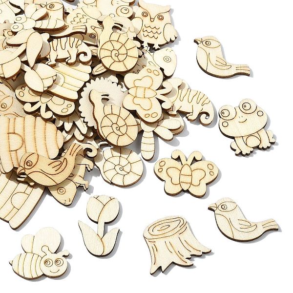 100Pcs Undyed Wood … - image