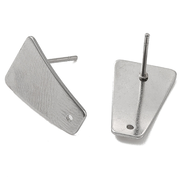 

PandaHall 201 Stainless Steel Stud Earrings Finding, with 304 Stainless Steel Pins, Trapezoid, Stainless Steel Color, 16x10.5mm, Hole: 1mm...