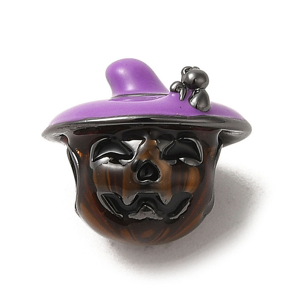 

PandaHall Halloween Brass Enamel European Beads, Large Hole Beads, Pumpkin, Gunmetal, 13.5x12mm, Hole: 4mm Brass+Enamel Pumpkin