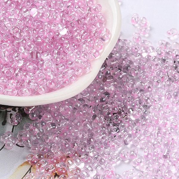 

PandaHall Glass Seed Beads, Transparent Colours Luster, Peanut, Pearl Pink, 4~4.5x2~2.5x2~2.5mm, Hole: 0.8~0.9mm, about 10000pcs/pound Glass...