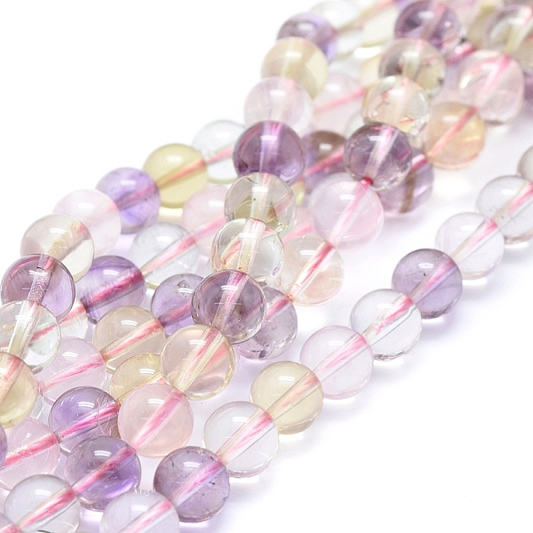 

PandaHall Natural Mixed Quartz Beads Strands, Round, 8mm, Hole: 1mm, about 52pcs/strand, 16.34 inch(41.5cm) Other Quartz Round