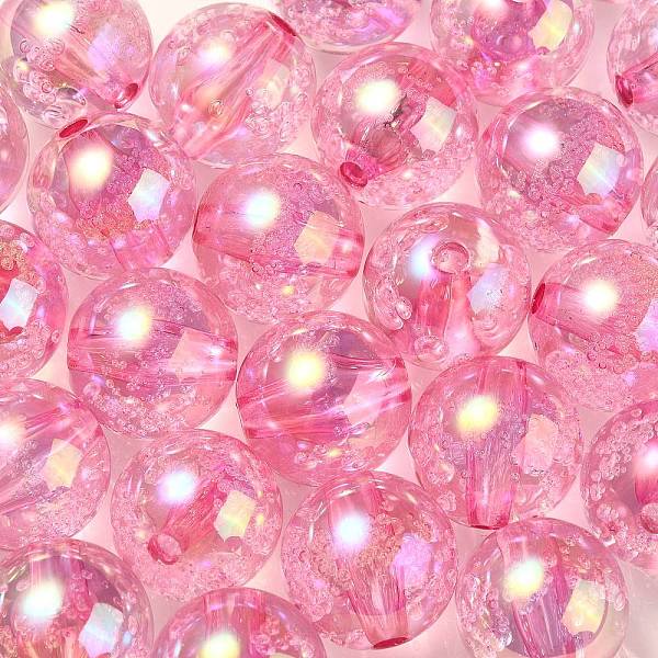 

PandaHall UV Plating Transparent Rainbow Iridescent Acrylic Beads, Bubble Beads, Round, Plum, 15~15.5x15.5~16mm, Hole: 2.6~2.7mm Acrylic..., Purple