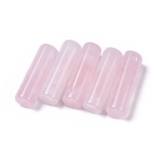 

PandaHall Natural Rose Quartz Pendants, Column, 34~36x10~10.5mm, Hole: 2mm Rose Quartz Column