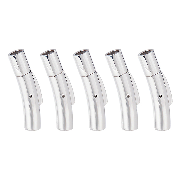 

PandaHall UNICRAFTALE Column Bayonet Clasps 5 Sets Stainless Steel Bayonet Clasps 4mm Hole Leather Cord End Clasps Connectors for Bracelets...