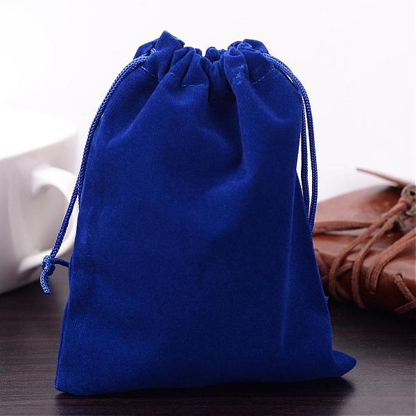 

PandaHall Rectangle Velvet Pouches, Gift Bags, Dark Blue, 15x12cm Velvet Blue