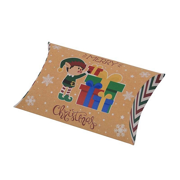 Christmas Theme Cardboard Candy Pillow Boxes