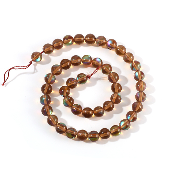 

PandaHall Synthetic Moonstone Beads Strands, Holographic Beads, Dyed, Round, Brown, 6mm, Hole: 0.5mm, 65pcs/strand, 15.7 inch Moonstone...