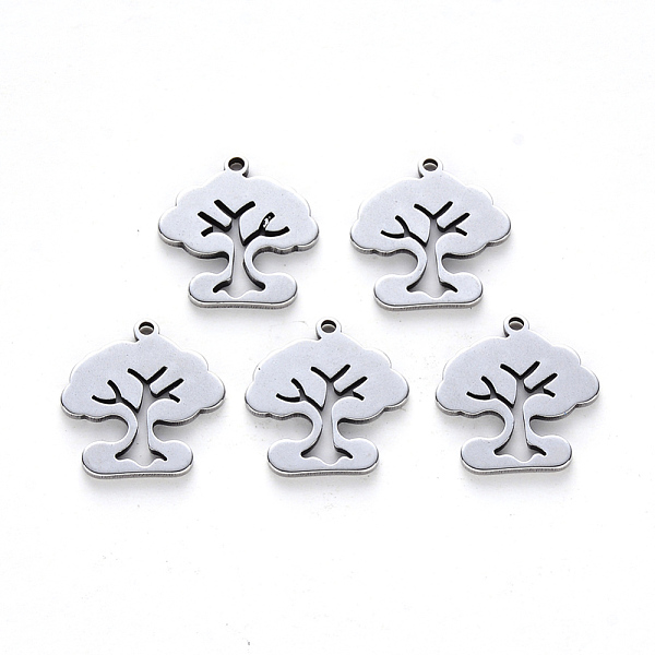 

PandaHall 304 Stainless Steel Charms, Laser Cut, Tree of Life, Stainless Steel Color, 15x14x1mm, Hole: 1.2mm 304 Stainless Steel Tree