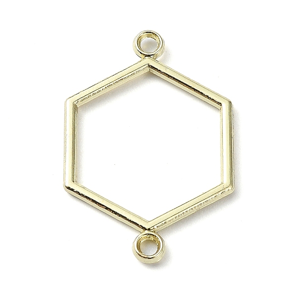 

PandaHall Rack Plating Alloy Links Connector Charms, Hexagon, Golden, 25x16.5x1.5mm, Hole: 1.5mm Alloy Hexagon