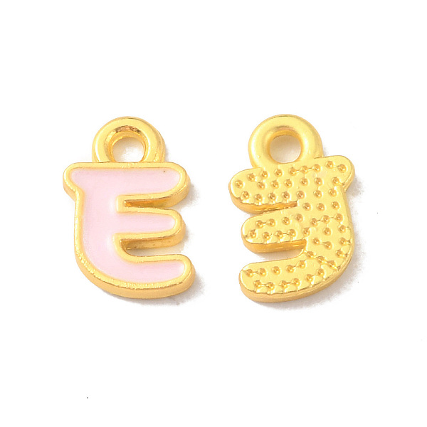 

PandaHall Alloy Enamel Pendants, Matte Gold Color, Letter Charm, Nickel Free, Letter E, 10.5x6.5x1.5mm, Hole: 1.6mm Alloy+Enamel Letter E
