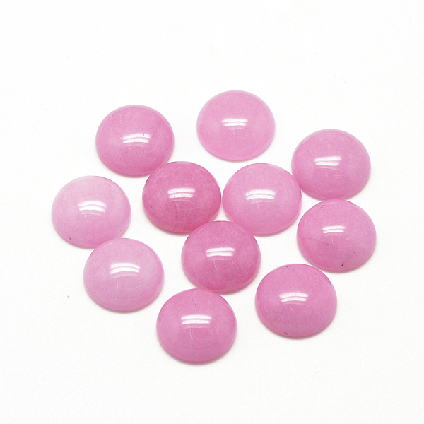 

PandaHall Natural White Jade Cabochons, Dyed, Half Round/Dome, Hot Pink, 10x4~5mm White Jade Half Round