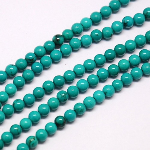 

PandaHall Natural Magnesite Beads Strands, Dyed, Round, Turquoise, 12mm, Hole: 1mm, about 35pcs/strand, 15.74 inch Magnesite Round Green