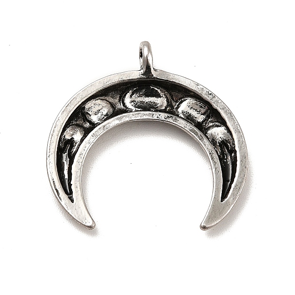 

PandaHall Tibetan Style Alloy Pendants, Crescent Moon Charm, Antique Silver, 21.5x22x3mm, Hole: 1.8mm Alloy Moon