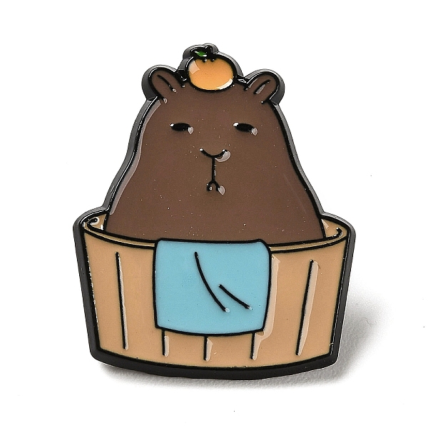 

PandaHall Cartoon Bank Beaver Enamel Pins, Black Alloy Brooches for Backpack Clothes, BurlyWood, 28x23x1.5mm Alloy+Enamel Other Animal..., Orange