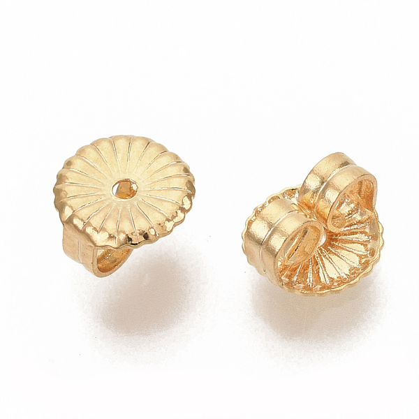 

PandaHall Brass Ear Nuts, Friction Earring Backs for Stud Earrings, Nickel Free, Flat Round/Flower, Real 18K Gold Plated, 6.5x6x3.5mm, Hole...
