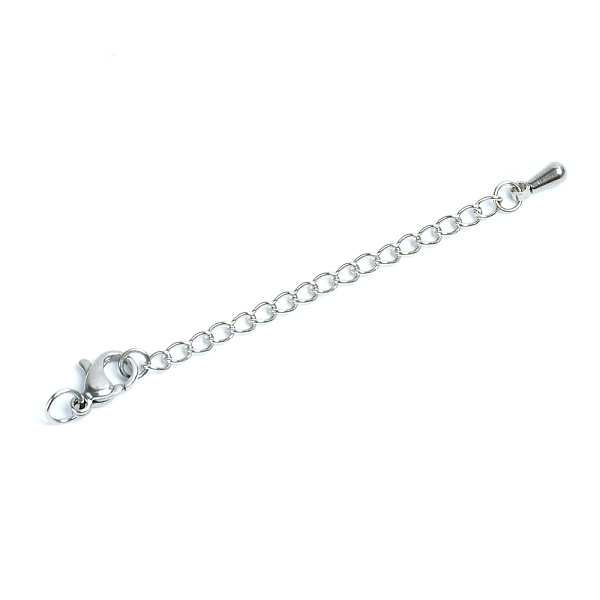 

PandaHall Stainless Steel Chain Extender, with Lobster Claw Clasps & Curb Chains, Stainless Steel Color, 50x3mm Stainless Steel