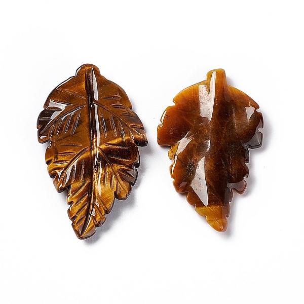 

PandaHall Natural Tiger Eye Pendants, Leaf Charms, 41.5x25~26x5mm, Hole: 0.8mm Tiger Eye Leaf