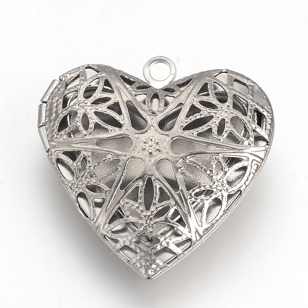 

PandaHall 316 Surgical Stainless Steel Locket Pendants, Diffuser Locket Pendants, Hollow Heart, Stainless Steel Color, 26x25.5x7mm, Hole...