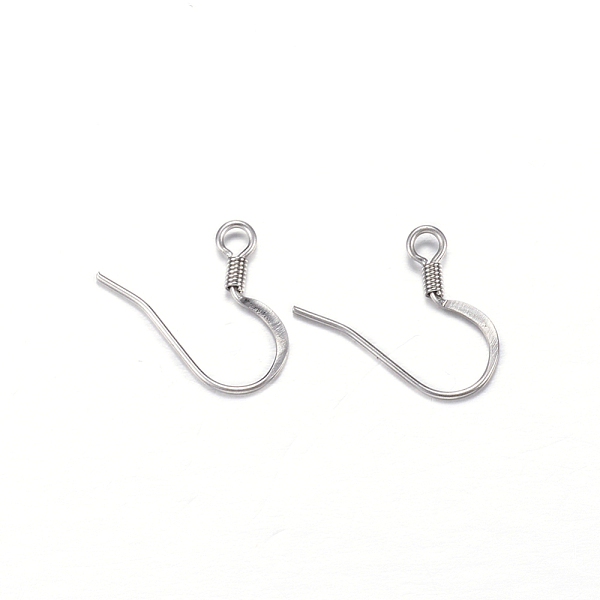 

PandaHall 304 Stainless Steel French Earring Hooks, Flat Earring Hooks, Ear Wire, with Horizontal Loop, Stainless Steel Color, 14x17x2mm...