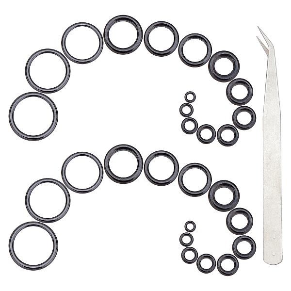 PandaHall SUPERFINDINGS Fishing Accessories & Tool Set, Including 60Pcs Porcelain Fishing Rod Guide Rings & Stainless Steel Tweezers, Black...