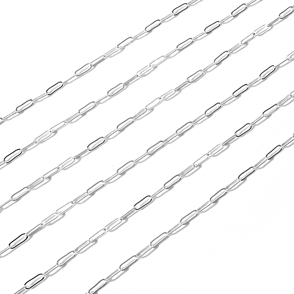 

PandaHall Brass Paperclip Chains, Drawn Elongated Cable Chains, Soldered, with Spool, Long-Lasting Plated, Silver, 7.5x3x0.5mm, about 32.81...