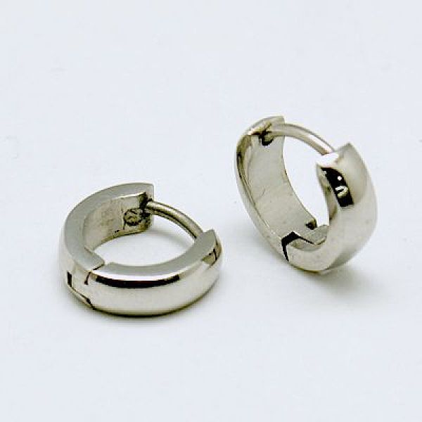 

PandaHall Fashion 304 Stainless Steel Huggie Hoop Earrings, Hypoallergenic Earrings, Thick Hoop Earrings, Stainless Steel Color, 8.5x9x2.5mm...