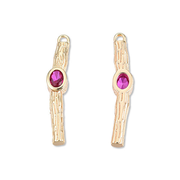 

PandaHall Brass Pave Cubic Zirconia Pendants, Cadmium Free & Nickel Free & Lead Free, Real 18K Gold Plated, Stick, Camellia, 25x4.5x3mm..., Pink