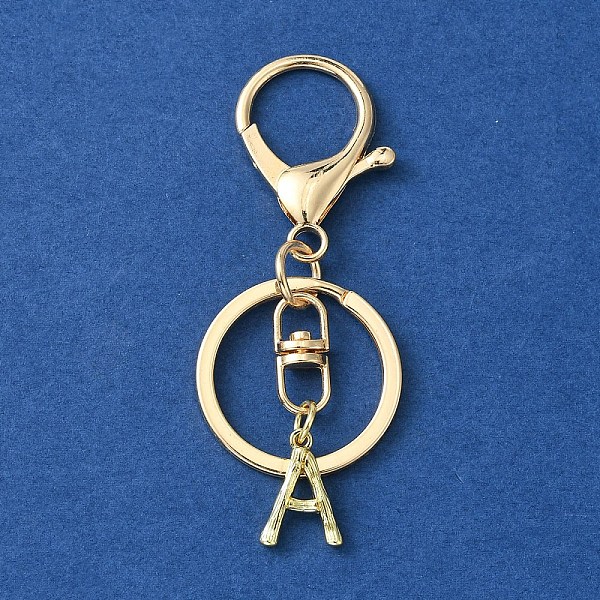 

PandaHall Alloy Initial Letter Charm Keychains, with Alloy Clasp, Golden, Letter A, 8.5cm Alloy Letter A