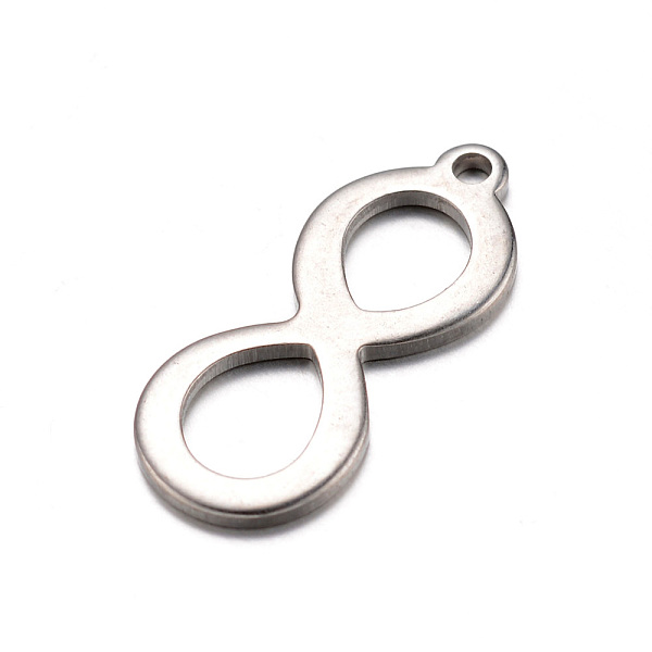 

PandaHall 201 Stainless Steel Pendants, Infinity, Stainless Steel Color, 19.5x8x1mm, Hole: 1mm 201 Stainless Steel Infinity