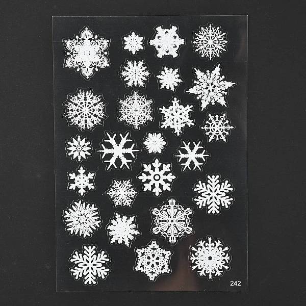 

PandaHall Waterproof Plastic Self Adhesive Stickers, White, Snowflake Pattern, 15x10.5x0.01cm, Stickers: 15~30x13~26mm Plastic Snowflake...